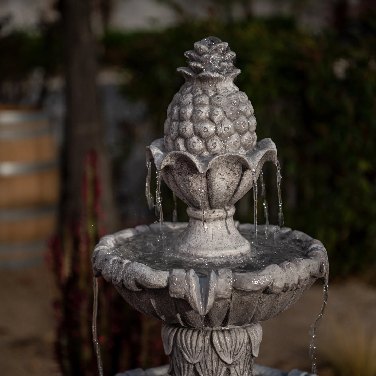 XBrand 58.3" 3-Tier Outdoor Freestanding Water Fountain - Classic Leaf Design, Large Bird Bath with Pump - Ideal for Yard, Lawn and Garden Dcor
