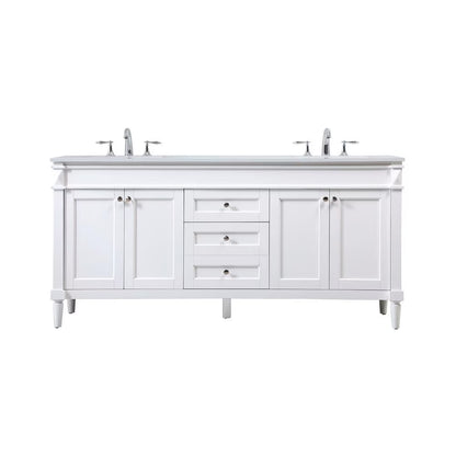 Elegant Kitchen and Bath 72 Inch Double Bathroom Vanity In Blue