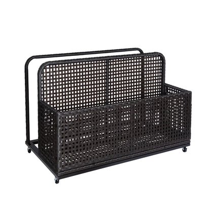 Kselythan Rolling Poolside Float Storage Outdoor Storage Box Patio Poolside Float Storage Basket PE Rattan Pool Towel Rack for Floaties, With Rolling Wheels For Floaties Patio Pool