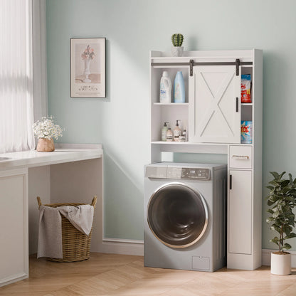 Tolead Over The Toilet Storage Cabinet with Paper Towel Holder, White