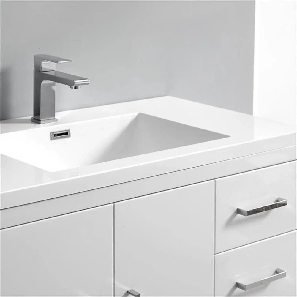 Fresca Imperia 36" Glossy White Free Standing Modern Bathroom Cabinet w/Integrated Sink - Right Version