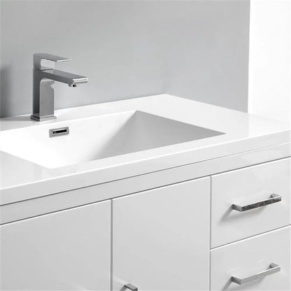 Fresca Imperia 36" Glossy White Free Standing Modern Bathroom Cabinet w/Integrated Sink - Right Version