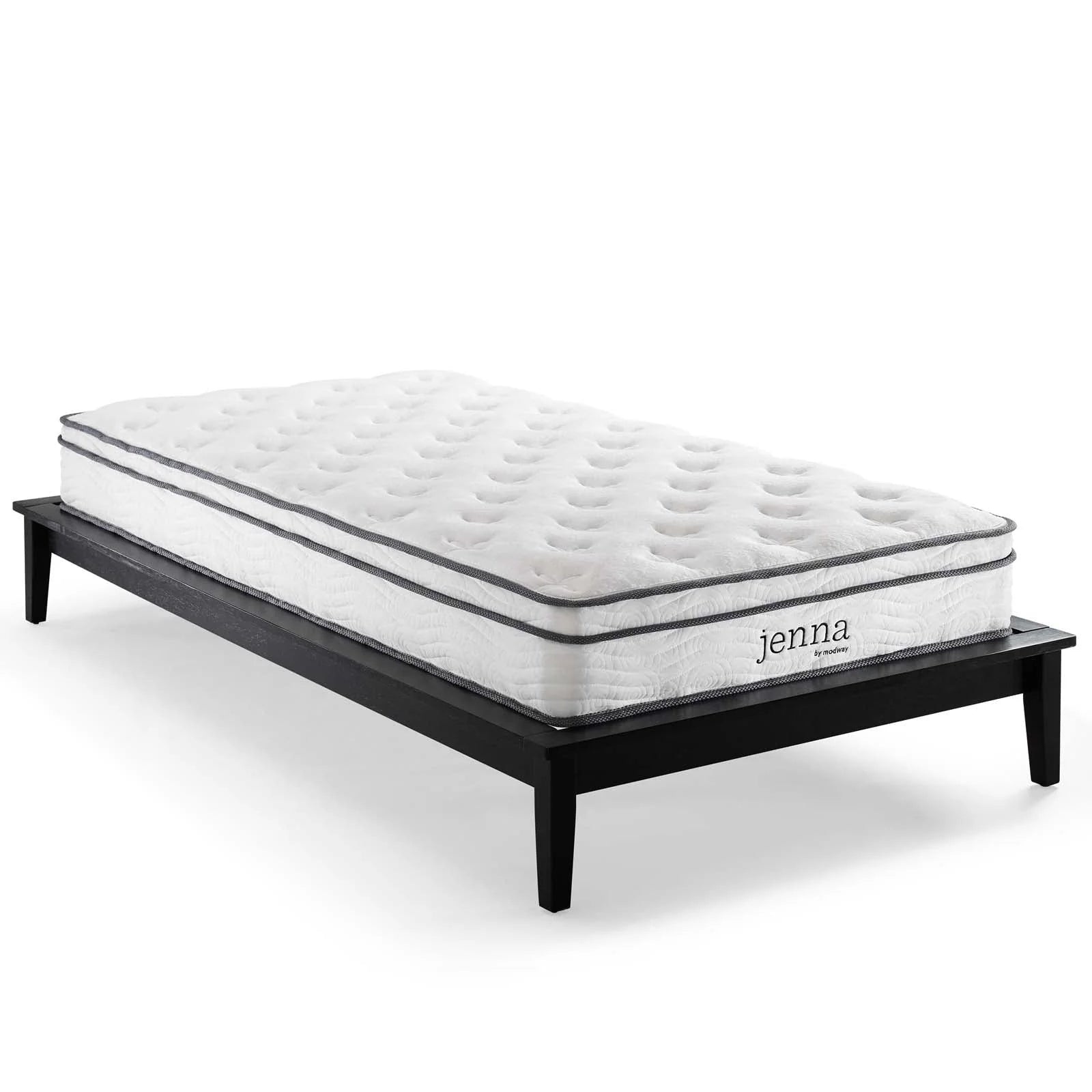 Modway Jenna 8" Innerspring and Foam Narrow Twin Mattress in White