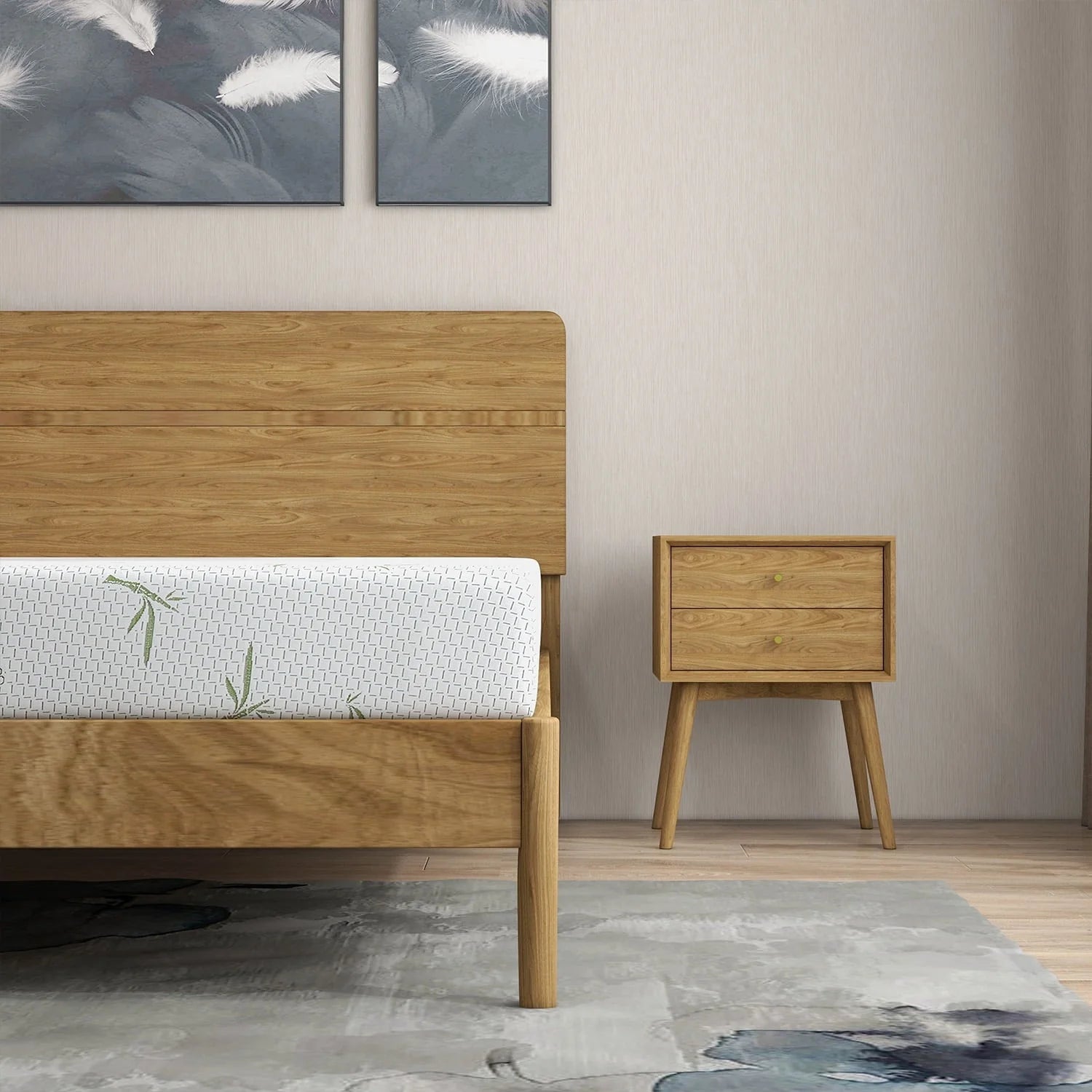 6 inch Twin Size Memory Foam Mattress , Medium Firmness Made in USA, with Green Tea Cooling Gel , Supportive & Pressure Relief Bed Mattress,Bamboo Knit cover