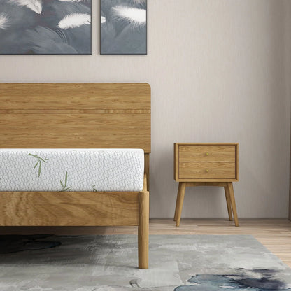 6 inch Twin Size Memory Foam Mattress , Medium Firmness Made in USA, with Green Tea Cooling Gel , Supportive & Pressure Relief Bed Mattress,Bamboo Knit cover