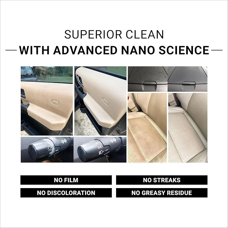 Super Cleaner | Effective Car Interior Cleaner | Leather Car Seat Cleaner | Stain Remover for Carpet, Upholstery, Fabric, and Much More! | 18 Oz Kit with Microfiber Towel