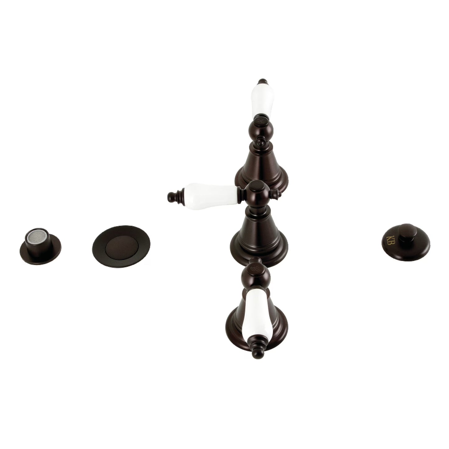 Kingston Brass KB320PL Victorian Three-Handle Bidet Faucet, Matte Black