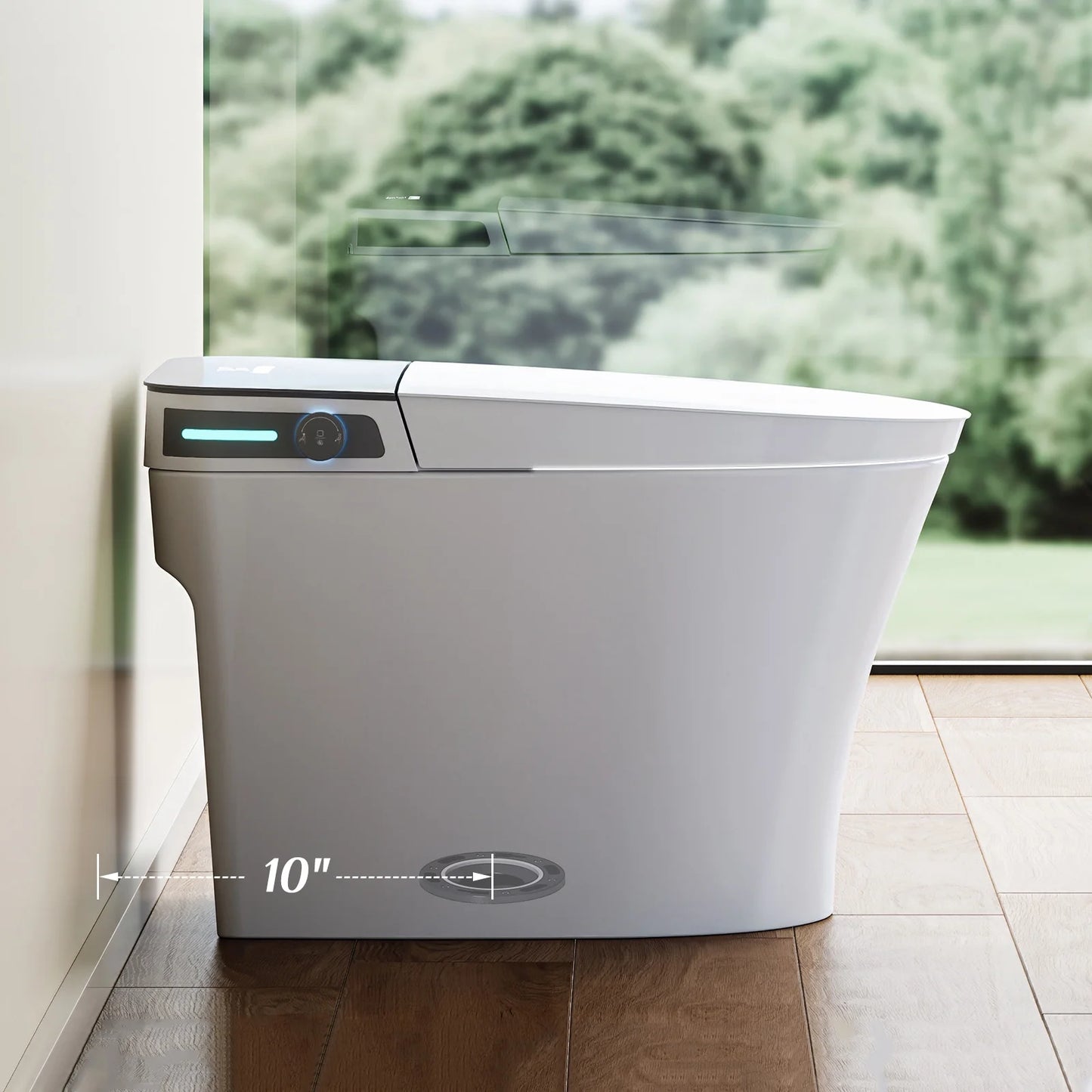 HOROW 10" Rough-in Bidet Toilet , White with Auto Open/Close Lid, Instant Warm Water, Elongated Heated Seat
