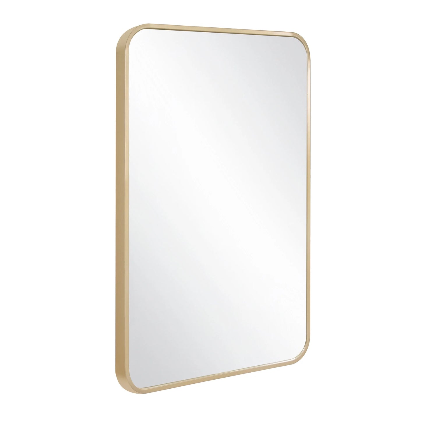 Isla Rectangle Wall Accent Mirror, 30" H x 20" L, Modern Metal Framed, Living Room, Bedroom, Bathroom Vanity Mirror, Gold Design House, 596510-GLD