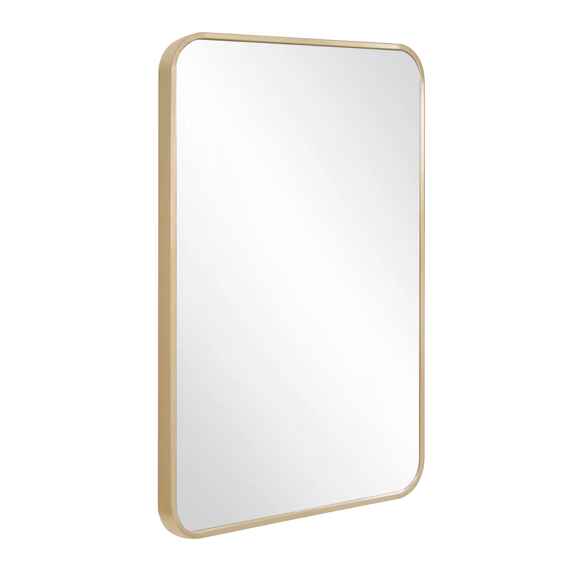 Isla Rectangle Wall Accent Mirror, 30" H x 20" L, Modern Metal Framed, Living Room, Bedroom, Bathroom Vanity Mirror, Gold Design House, 596510-GLD