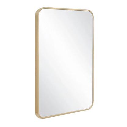 Isla Rectangle Wall Accent Mirror, 30" H x 20" L, Modern Metal Framed, Living Room, Bedroom, Bathroom Vanity Mirror, Gold Design House, 596510-GLD