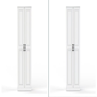 Storage Cabinet/Pantry cabinets, Soft White Finish, 71" Tall Wood Cupboard with 2 Door and 3 Adjustable Shelves for Kitchen, Dining Room, Living Room, Bathroom (Style 1)