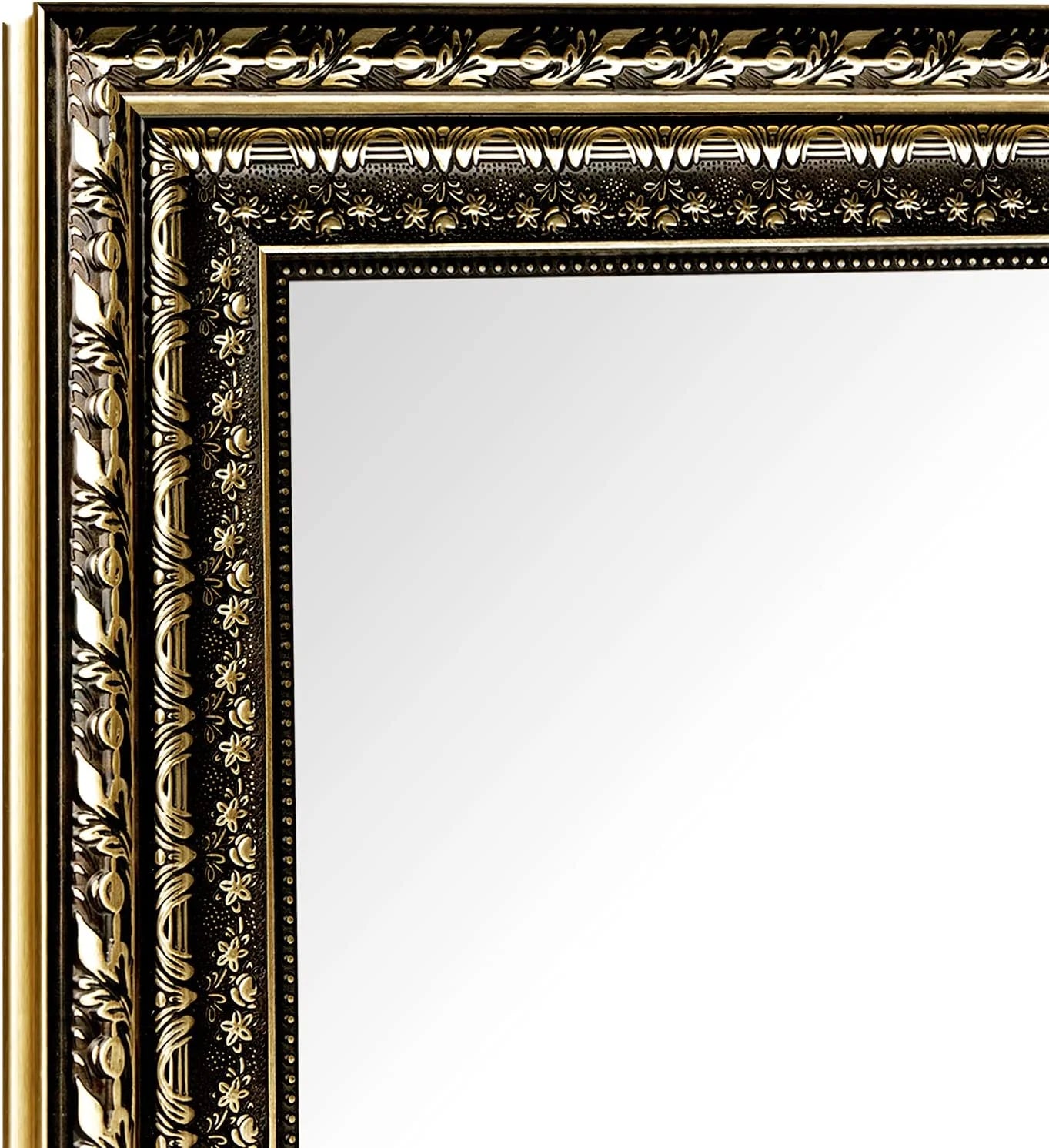 H-A Black& Gold Framed Rectangle Bathroom Mirrors for Wall,Wall Mounted Vintage Mirror Vertical or Horizontal Hanging for Living Room,Bedroom (40''x24''Vintage)