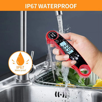 delpattern Digital Meat Thermometer with Probe, Instant Read Food Thermometer for Baking, Liquids, Candy,Grill Accessories - Grill Thermometer