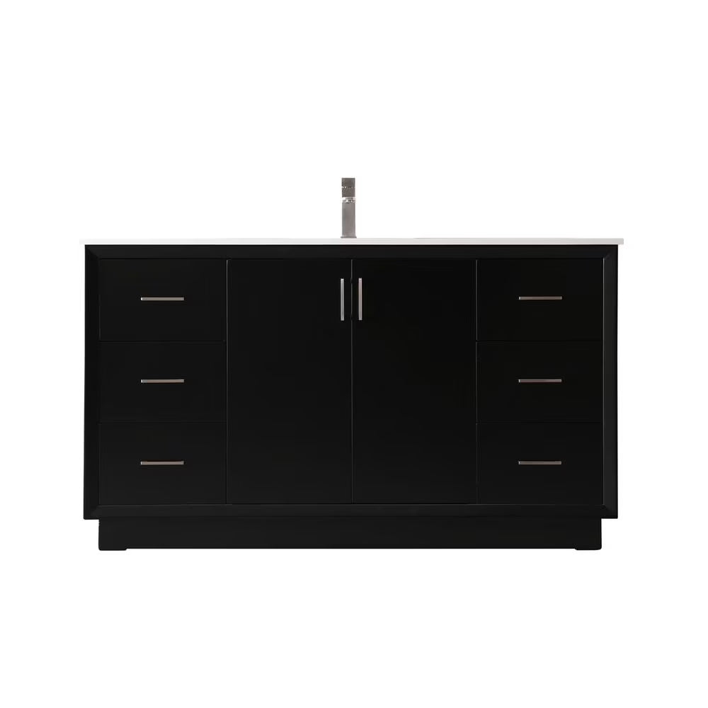 Elegant Kitchen and Bath 60 Inch Single Bathroom Vanity In Blue