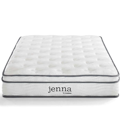 Modway Jenna 8" Innerspring and Foam Narrow Twin Mattress in White