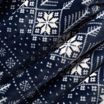 Better Homes & Gardens Velvet Plush Sherpa Throw Blanket, Blue Fair Isle, Oversized