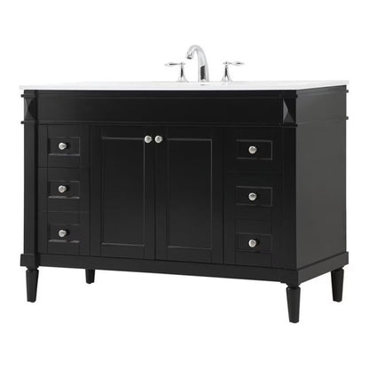 48 inch single bathroom vanity in black