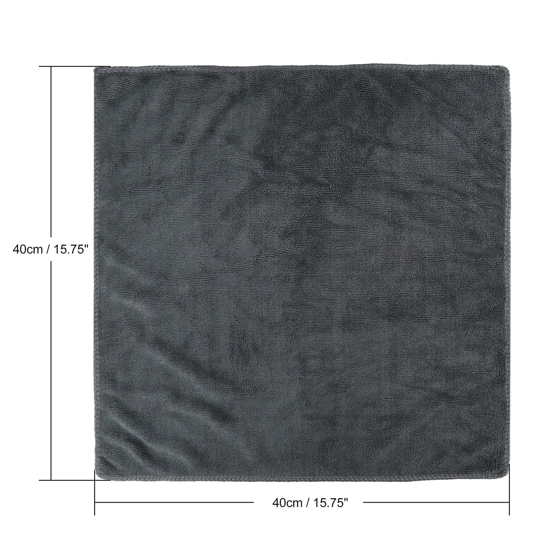 5pcs Gray 300gsm Microfiber Cleaning Cloth Absorbent Car Washing Drying Towel 40 x 40cm