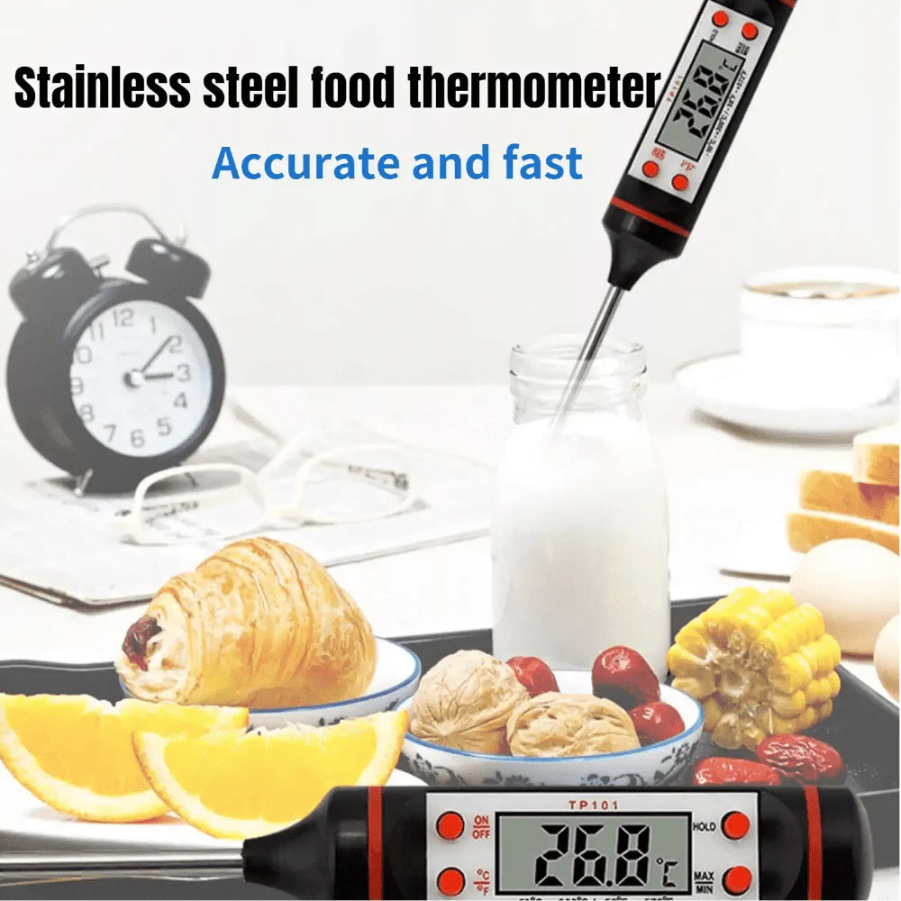 Meat Thermometer,Instant Read Digital Cooking Thermometer,Electronic Food Thermometer with Super Long Probe for Kitchen,Milk,Candy,BBQ and Grill