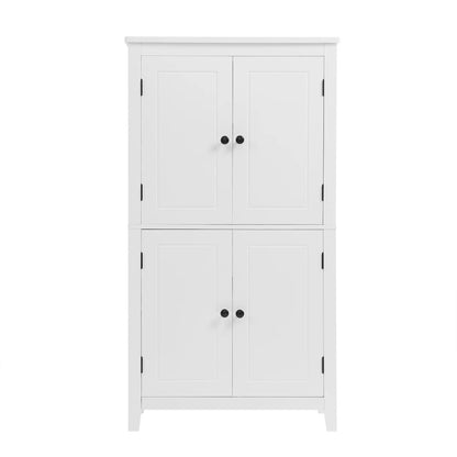 Bellemave Bathroom Floor Storage Cabinet with 4 Doors and Adjustable Shelf Freestanding Cabinet Multifunctional Small Storage Organizer for Living Room 23.6°?x 11.8°?x 43.3°?(White, 4 Doors)
