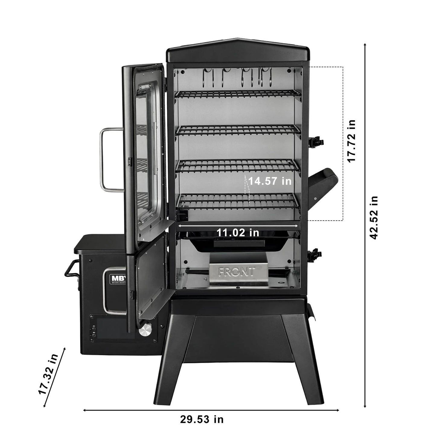 Vertical Electric Pellet Smoker Grill with Cover, 616 sq in Cooking Area, LED Temperature Control, Meat Probe, Outdoor BBQ Smoker for Steak, Ribs, Fish & Vegetables