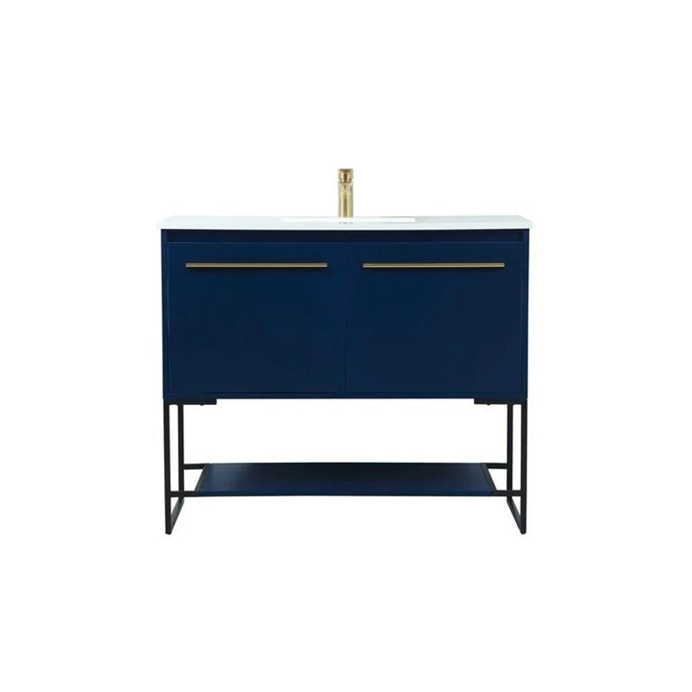 Elegant Kitchen and Bath 40 Inch Single Bathroom Vanity In Blue