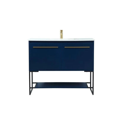Elegant Kitchen and Bath 40 Inch Single Bathroom Vanity In Blue