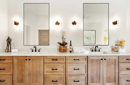 H-A Framed Rectangle Bathroom Mirrors for Wall,Wall Mounted Mirror Vertical or Horizontal Hanging for Living Room,Bedroom (32''x24''Sliver)