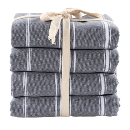 Cacala Turkish Beach Towel 100% Cotton, Set of 4, Sand-Free and Quick-Drying Perfect as an Extra Large Travel Towel, Beach Accessory, or Gift for Beach Lovers, 39° x 70°