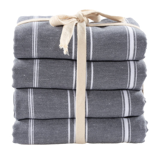 Cacala Turkish Beach Towel 100% Cotton, Set of 4, Sand-Free and Quick-Drying Perfect as an Extra Large Travel Towel, Beach Accessory, or Gift for Beach Lovers, 39° x 70°