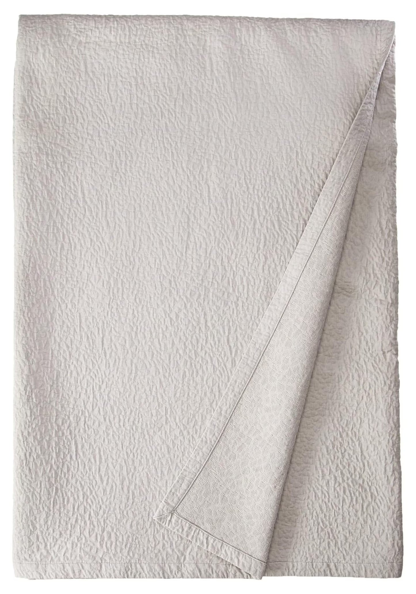 Matelasse Blanket Coverlet, Pebble Pattern, Light Grey, Queen