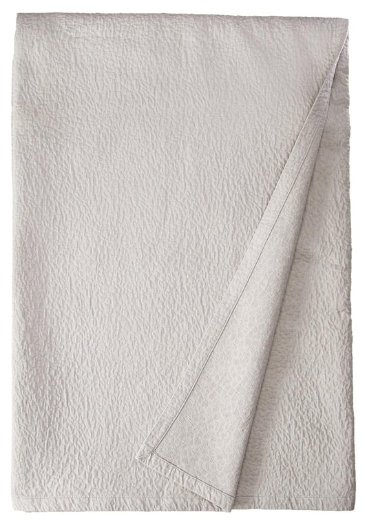 Matelasse Blanket Coverlet, Pebble Pattern, Light Grey, Queen