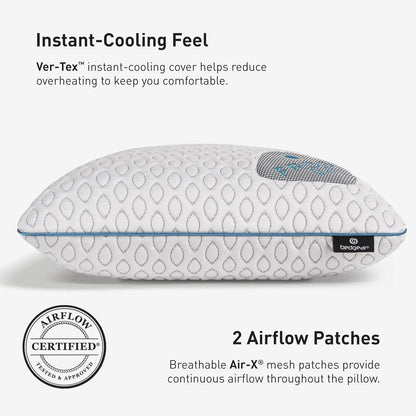 Bedgear Frost Performance Pillow - Size 3.0 - Cooling Bed Pillow for Hot Sleepers - Medium Firmness Pillow for All Sleep Positions, Hypoallergenic, Washable & Removable Cover