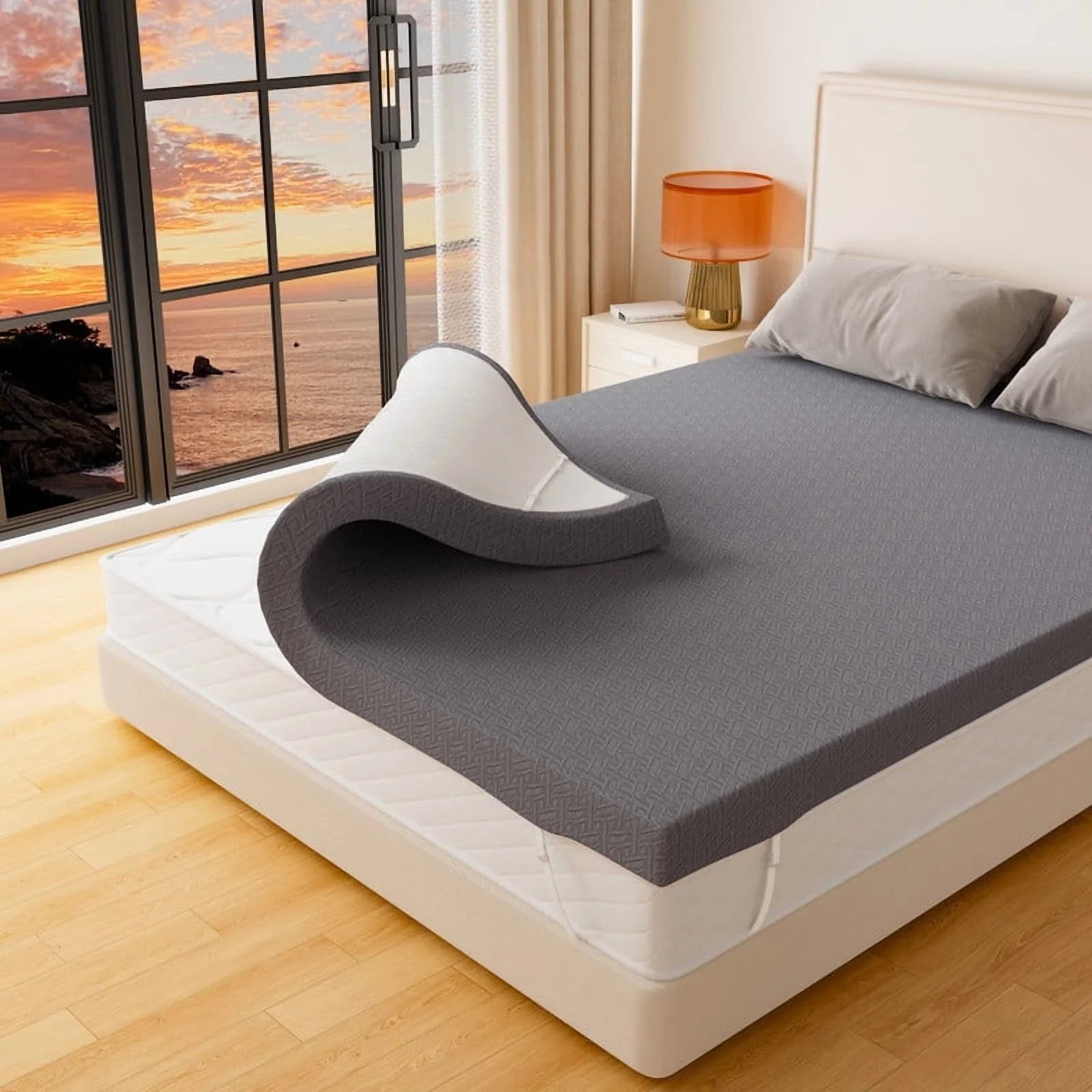 Hawsaiy 3 Inch Memory Foam Mattress Topper,Gel-Infused Cooling Bed Topper,Pressure Relief,CertiPUR-US Certified,Twin/Full/Queen/King
