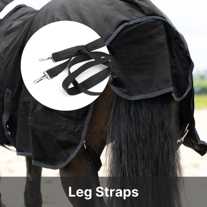 RESISTANCE Premium 1200D Waterproof Horse Turnout Blanket with 300g Polyfill & Adjustable Buckle Closure
