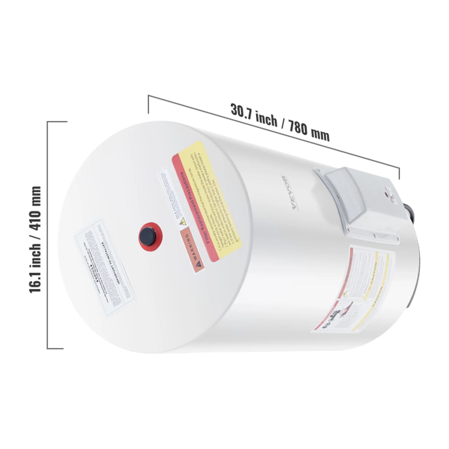 VEVOR Electric Water Heater, 18 Gallon Tank Instant Hot Water Heater, 1.6Kw Tankless Water Heater w/LED Display,Knob Control, IPX4 Waterproof Side Connection On Demand Heaters for Shower, Bath