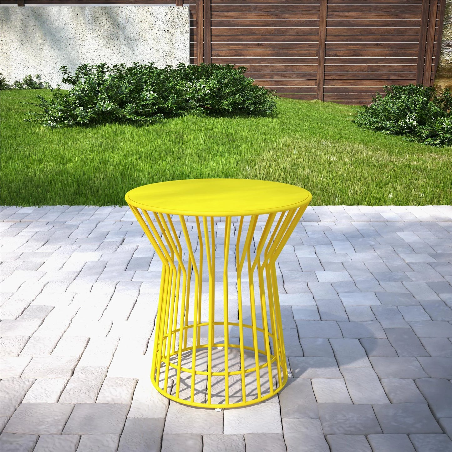 Novogratz Poolside Collection, Roberta Outdoor Side Table, Yellow