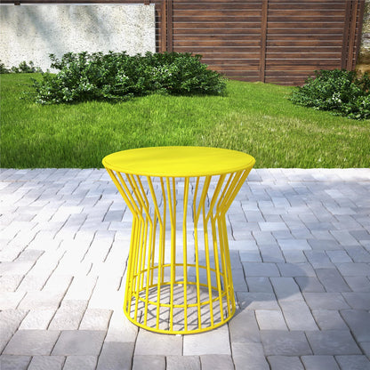 Novogratz Poolside Collection, Roberta Outdoor Side Table, Yellow