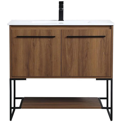 Elegant Kitchen and Bath 36 Inch Single Bathroom Vanity In Walnut Brown