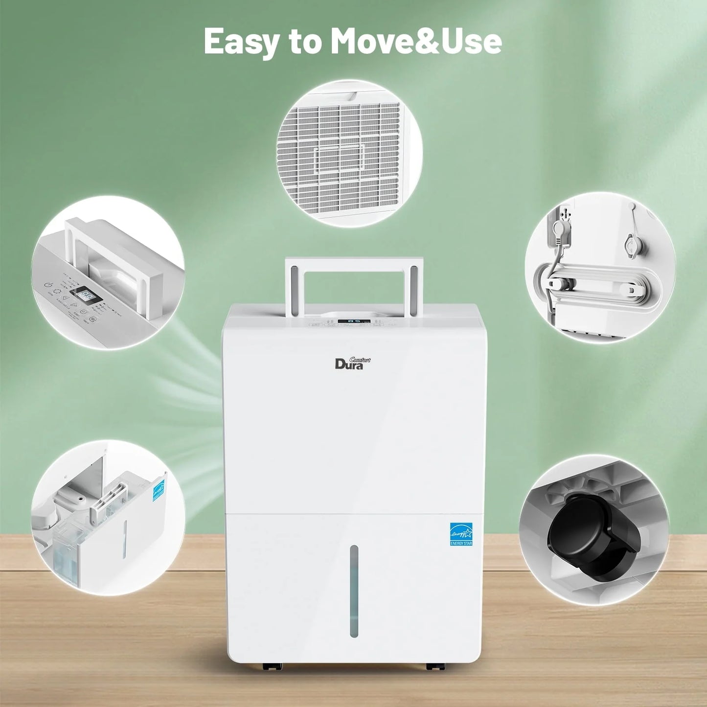 DuraComfort 50 Pints Dehumidifier for Bathroom Basement with Pump, up to 4500 Sq.ft, Energy Star, Wifi,White