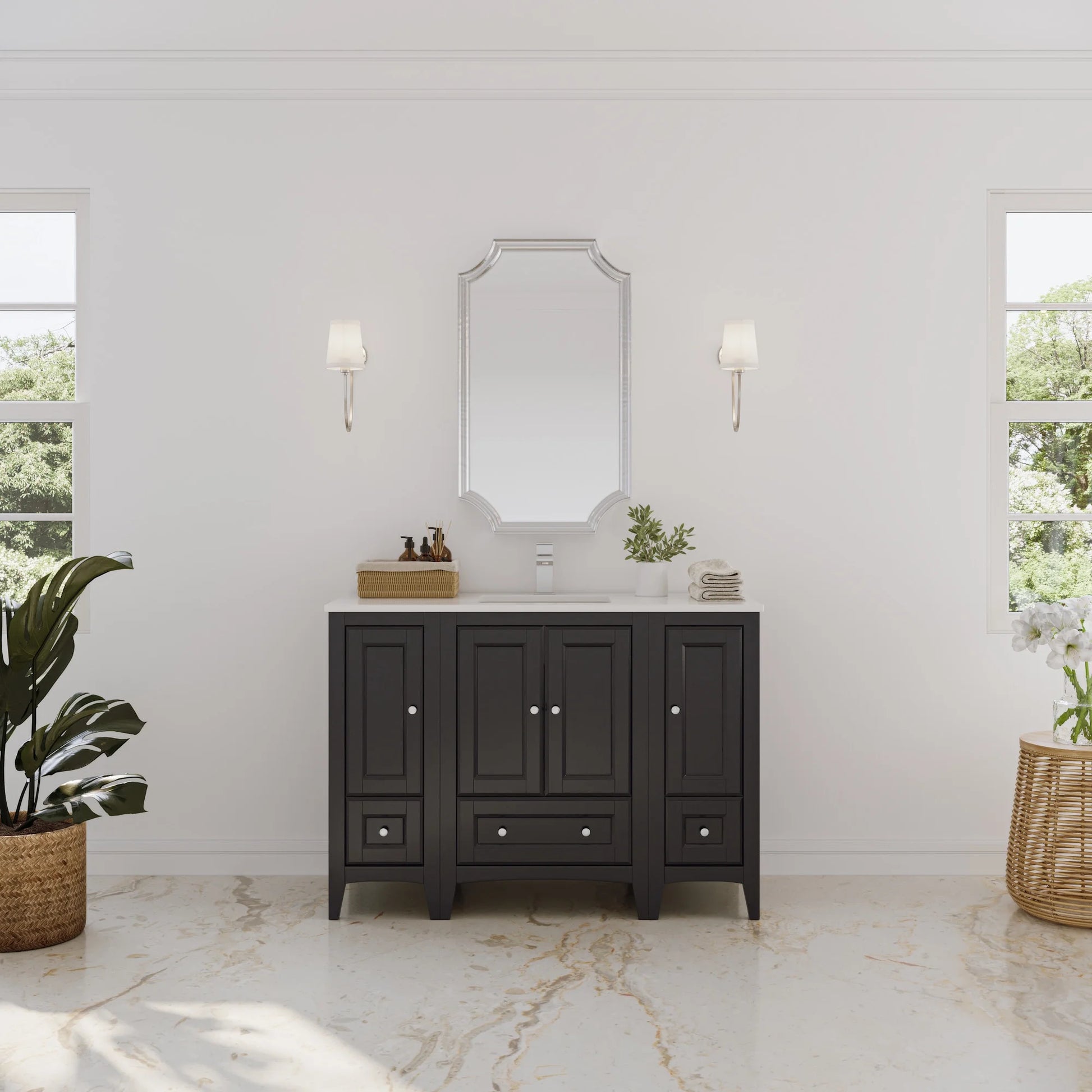 Fresca Oxford 48" Espresso Traditional Bathroom Cabinets