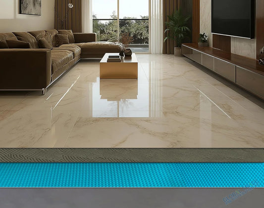 Uncoupling Waterproofing Membrane Roll, 54 Sq Ft (3.3 Ft x 16.4 Ft), 1/8'' Anti-Fracture Mat, Crack Isolation Flooring Underlayment for Bathroom Floor Tile, Subfloor