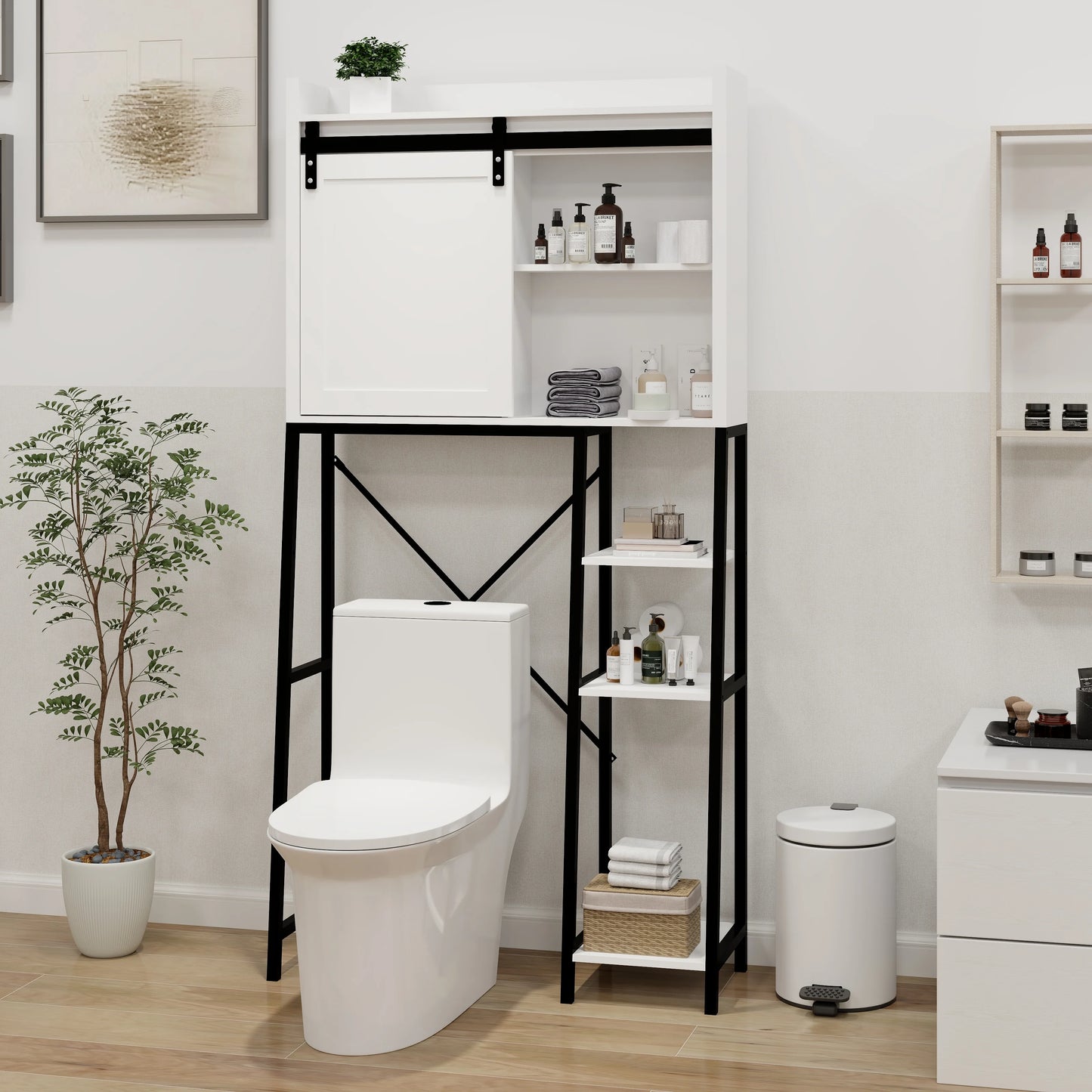 CNCJ Over The Toilet Storage Cabinet Bathroom Shelves