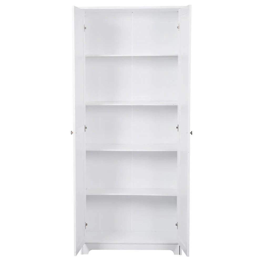 UBesGoo 72" Traditional Freestanding Kitchen Pantry Cabinet Wardrobe Armoire, White
