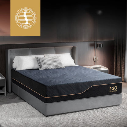MLILY Ego Black 14 inch Queen Mattress, Cooling Gel Memory Foam Mattress in a box, Queen, Medium