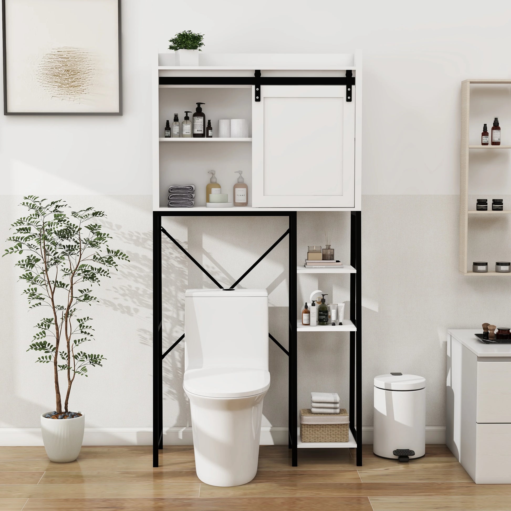 CNCJ Over The Toilet Storage Cabinet Bathroom Shelves