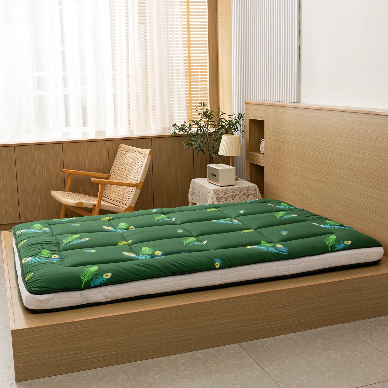 Extra Thick Futon Floor Mattress, Padded Japanese Folding Roll Up Mattress Sleeping Pad, Foldable Camping Portable Mattress Shikibuton