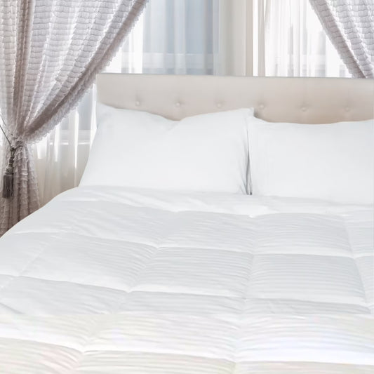 Continental Bedding Affinity All Season Down Alternative 100% Cotton Quilted Comforter Full Size Duvet Insert 76x86 Inch