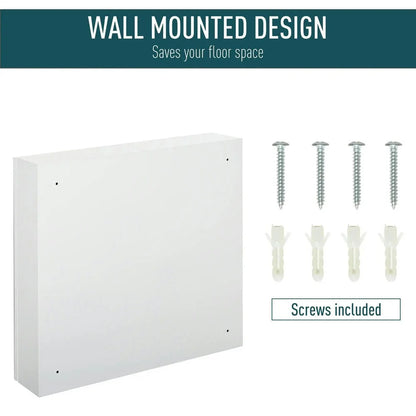 Spaco Bathroom Mirrored Cabinet with Double Doors, 24"x22" Steel Frame Medicine Cabinet, Wall-Mounted Storage Organizer, White